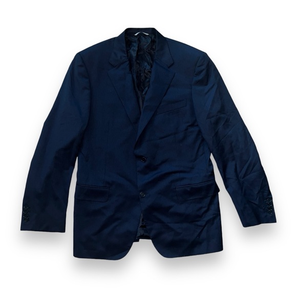 Canali Holt Renfrew Blazer Sports Coat Jacket Men 40L Blue Stripes Wool 13280/31 - Picture 3 of 11